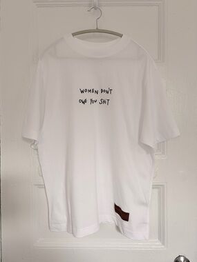 White Graphic Crewneck T-Shirt - 'Women Don't Owe You Shit'